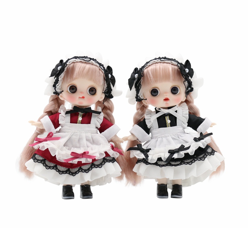 Búp Bê BJD 14cm Tỉ Lệ 1 / 12 Kèm Quần Áo Và Khớp Nối 12 Dễ Thương