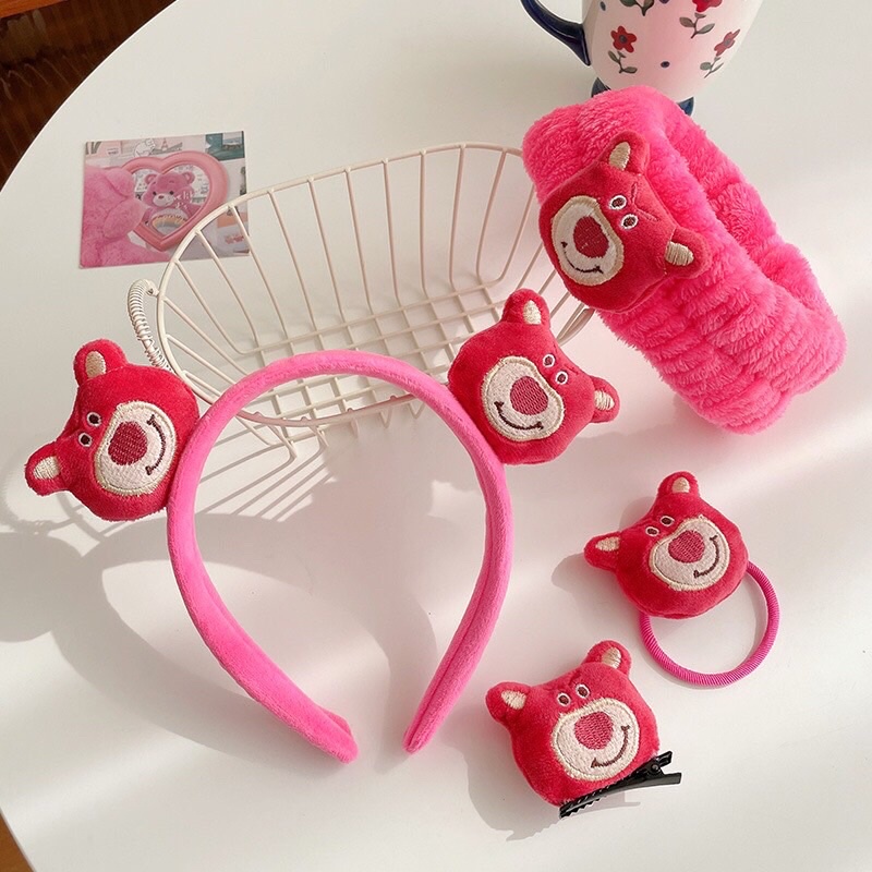 Cài tóc gấu dâu tây lotso dễ thương nữ đẹp hot trend hàn quốc De Perier