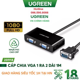 Bộ chia màn hình vga ugreen 1 ra 2 20918 - hàng chính hãng