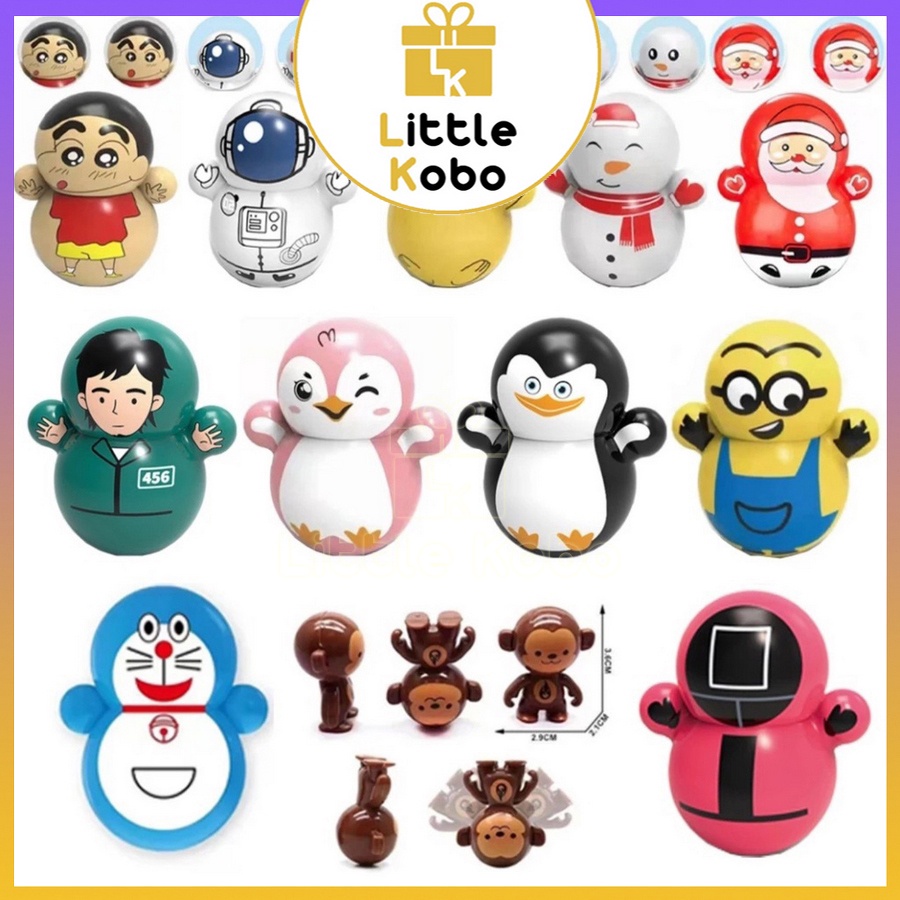 Đồ Chơi Lật Đật Mini Doraemon Cho Bé Cute Dễ Thương Phi Hành Gia Hello Kitty Ninja Squid Game Đồ Chơi Trẻ Em Trí Tuệ