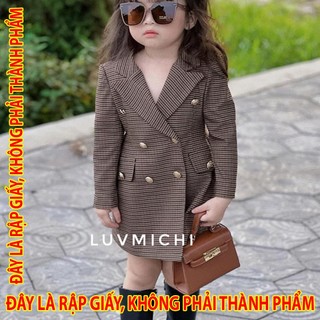Rập giấy kr101 - đầm cổ vest dáng chuông - luv