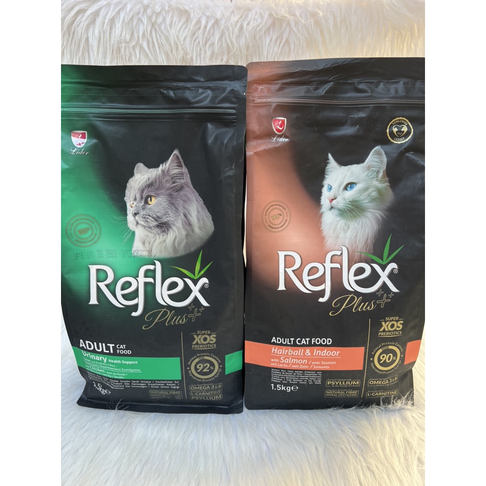 Thức ăn tiêu búi lông cho mèo trưởng thành Reflex 1,5kg, Thức ăn phòng ngừa sỏi thận và tiết niệu cho mèo Reflex