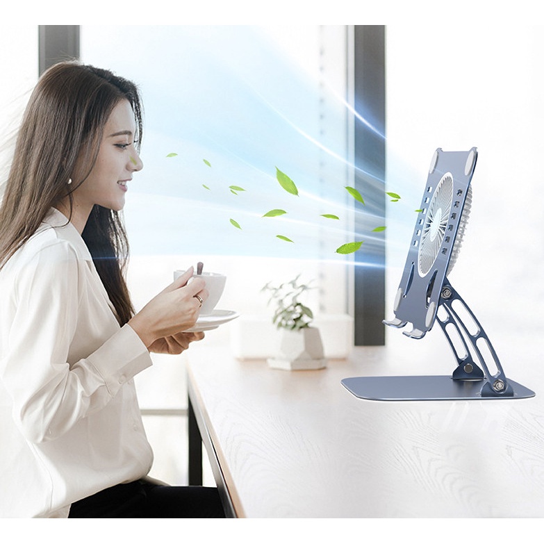 T628 Giá Đỡ Để Laptop Stand Notebook Macbook Điều Chỉnh Độ Cao, Quạt Tản Nhiệt Cỡ Lớn Hỗ Trợ Làm Mát Cho Máy Tính Để Bàn