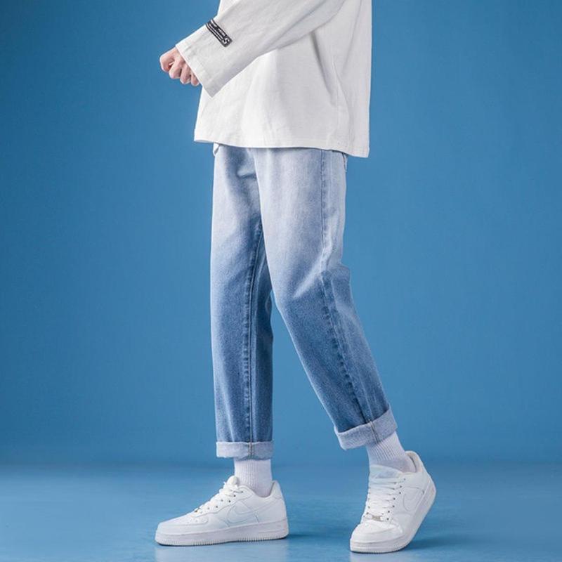 Quần Jean Nam Dáng Dài Ống Suông Loang 2 Màu Hot Hit Vải Jean Co Dãn Không Nhăn Không Xù Màu Xanh Tại Gen Z Store HN