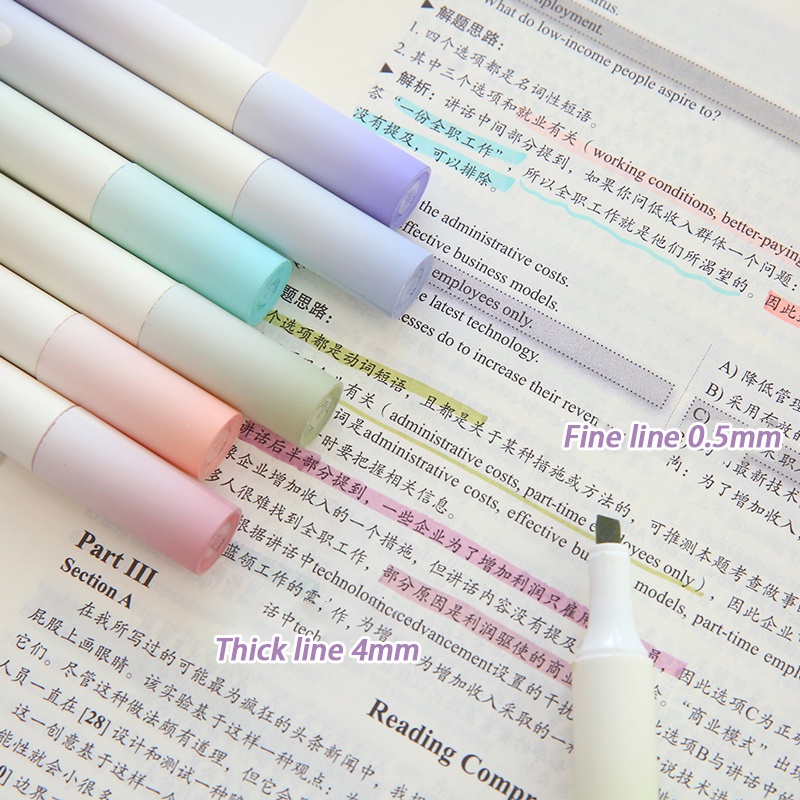 Hộp 4 Bút Đánh Dấu Morandi Ngòi Bút 4mm Dành Cho Học Sinh / Vẽ Tranh