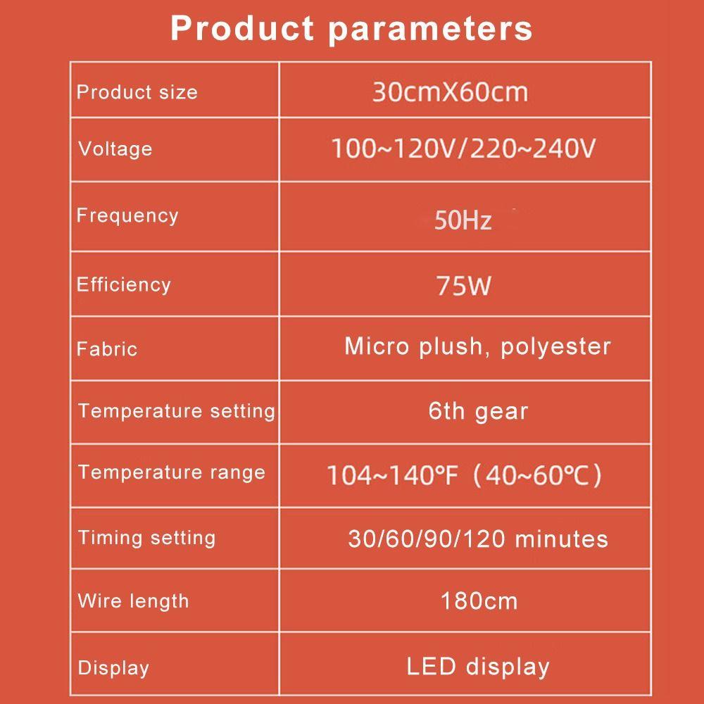 CACTU Chăn Sưởi Ấm Bằng Điện Hẹn Giờ Cho Cổ Vai Lưng Chân