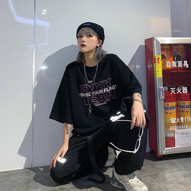 NRVP Áo Thun Unisex Mùa Hè Dáng Suông Tay Cộc Phong Cách Hàn Quốc Cho Nam Nữ