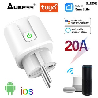 Sẵn sàng cổ 20a phích cắm eu wifi bluetooth thông minh ổ cắm điện hẹn giờ cắm điều khiển giọng nói chất liệu pc elle