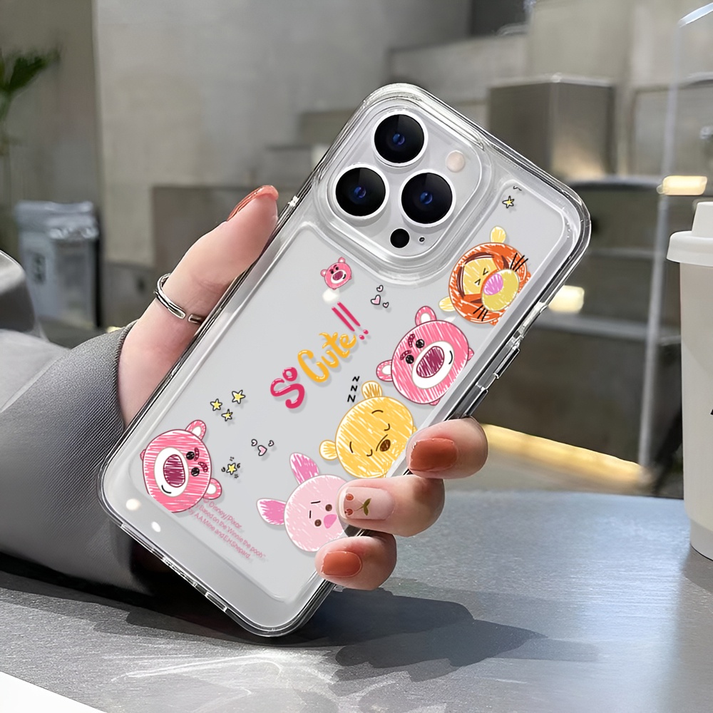 Ốp Điện Thoại Trong Suốt Họa Tiết Gấu Pooh / Minnie Cho iphone 14 Pro Max 14 Plus 13 11 12 7Plus X XR XS Max 8 7