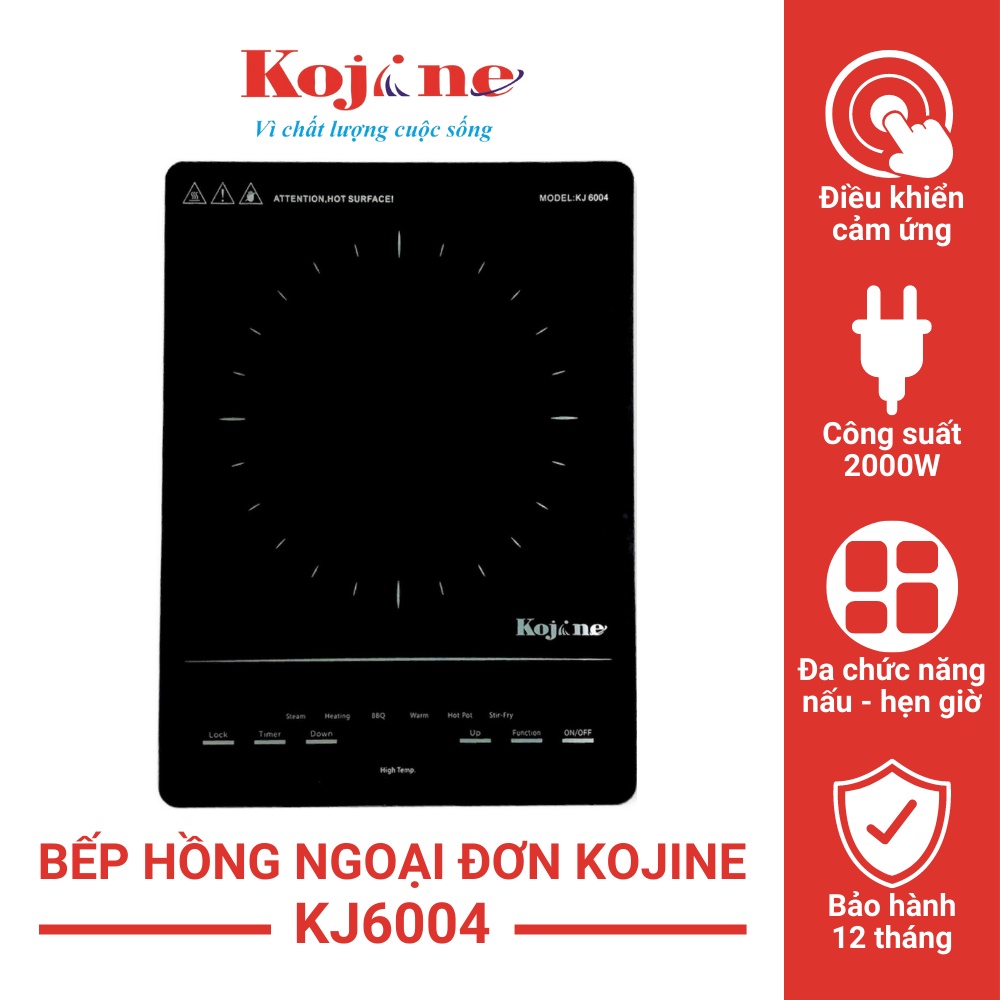 Bếp hồng ngoại Kojine cảm ứng - KJ 6004, Hàng chính hãng