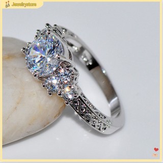 {jewelrystore} Nhẫn đeo tay đính đá Sapphire trắng sang trọng cho nữ