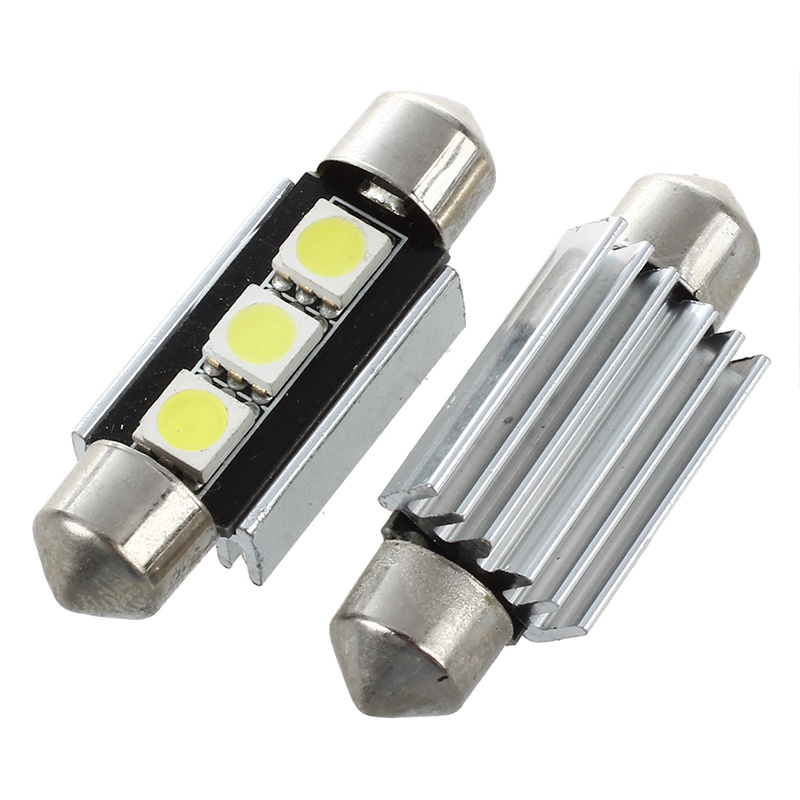 Bộ 2 Đèn LED SMD 39Mm CANBUS C5W 12V 3 power SMD Chiếu Sáng Biển Số / Đèn Đọc Sách Cho BMW 3 Series 5 Series 7 Series E34 E36 E38 E39 E46 E60 E90