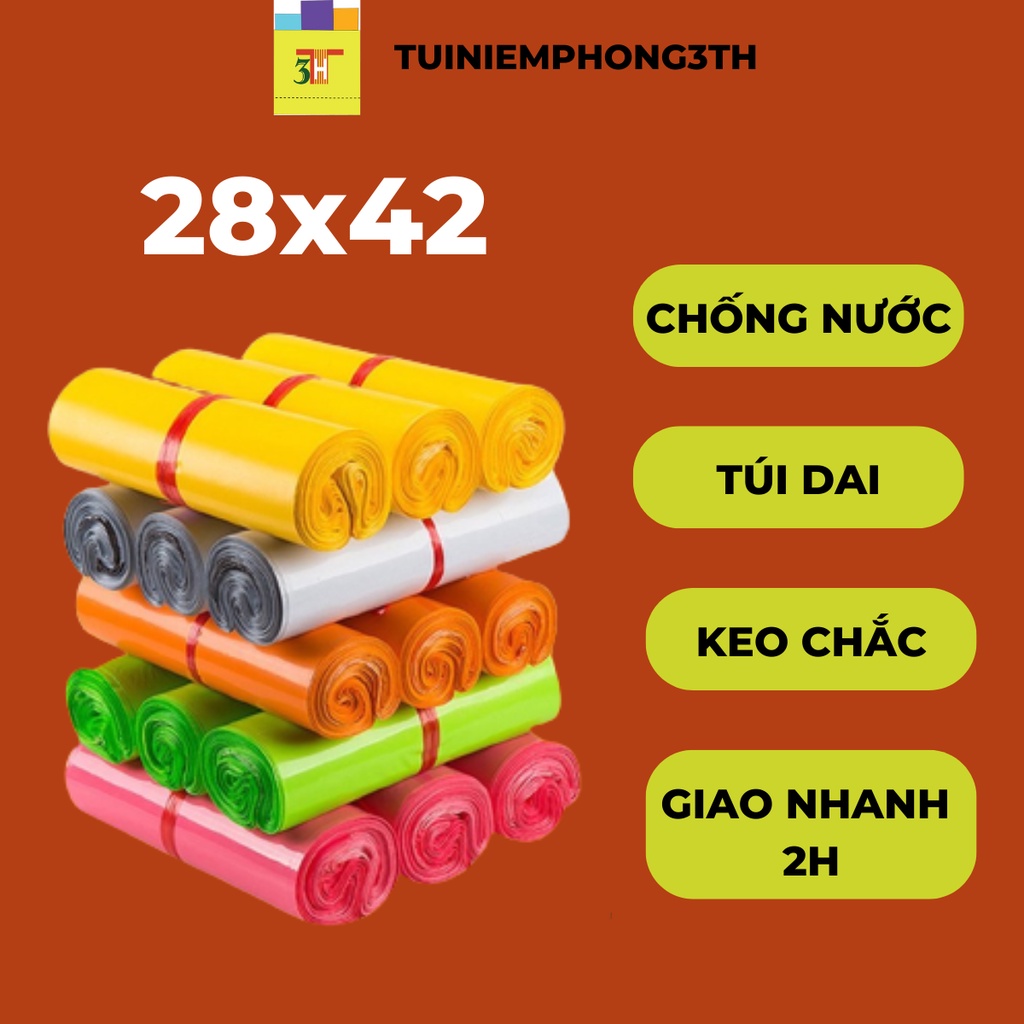 Túi gói hàng niêm phong tự dính 28X42 TUINIEMPHONG3TH cuộn 50 túi trơn chất lượng tốt