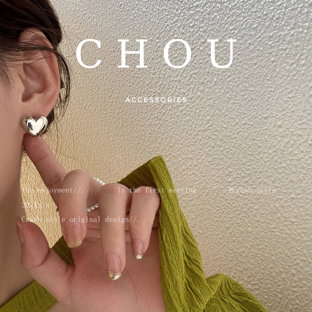 Bông Tai Nữ Hình Trái Tim | CHOU ACCESSORIES |