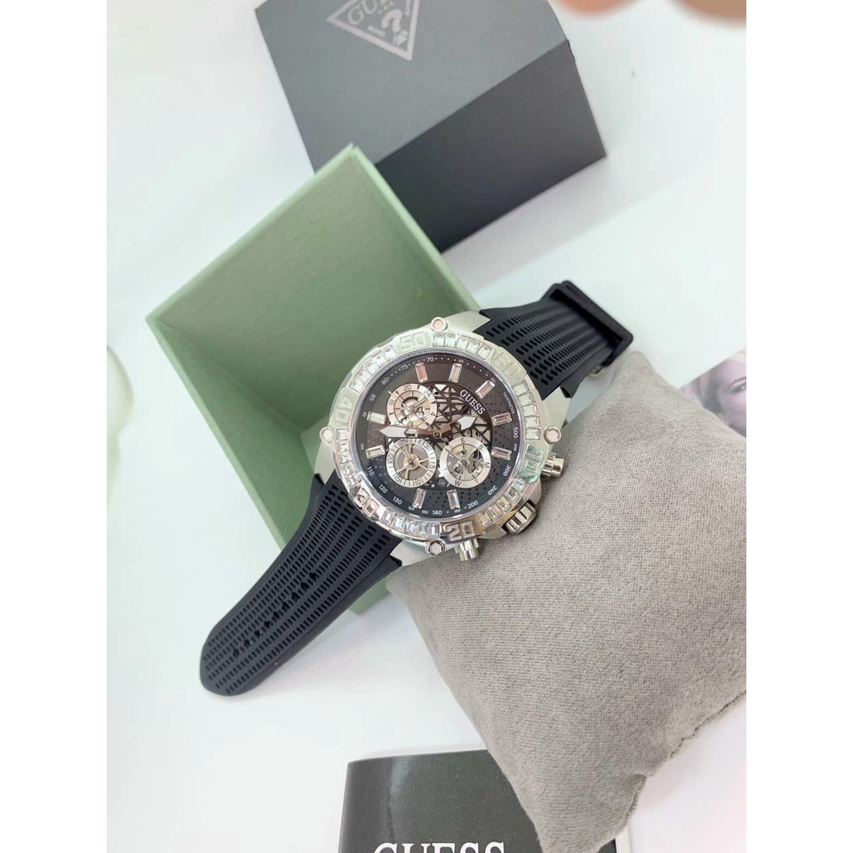 Đồng Hồ Nam Guess Silver-Tone And Black GW0333G1