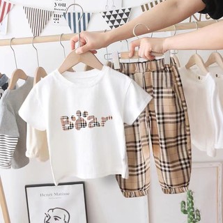 Bộ áo thun tay ngắn / quần lửng thời trang mùa hè cho bé gái