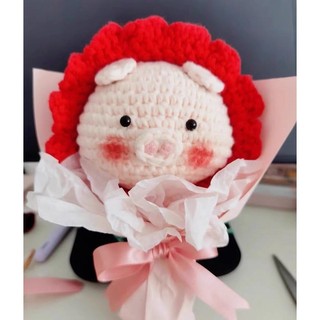 Bó hoa len heo to handmade(kèm ảnh thật)