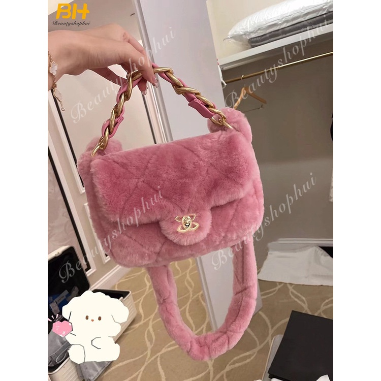 Túi Đeo Chéo Bằng Lông Nhung Đính Kim Cương Giả Dễ Thương Thời Trang Thu Đông 2022