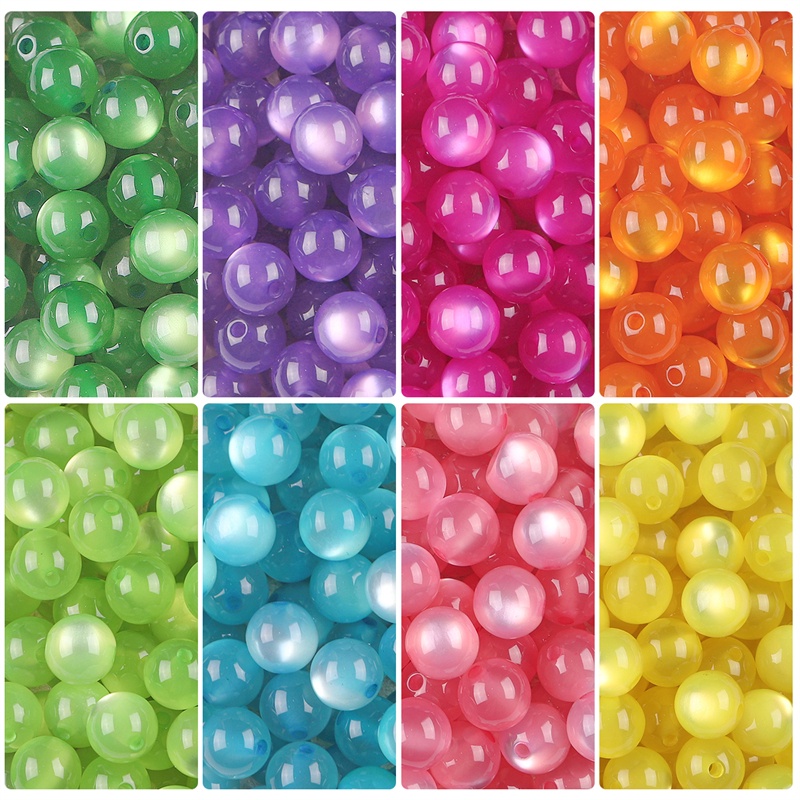 Túi Hạt Nhựa Mắt Mèo Giả 6 / 8 / 10mm Làm Đồ Trang Sức Thủ Công