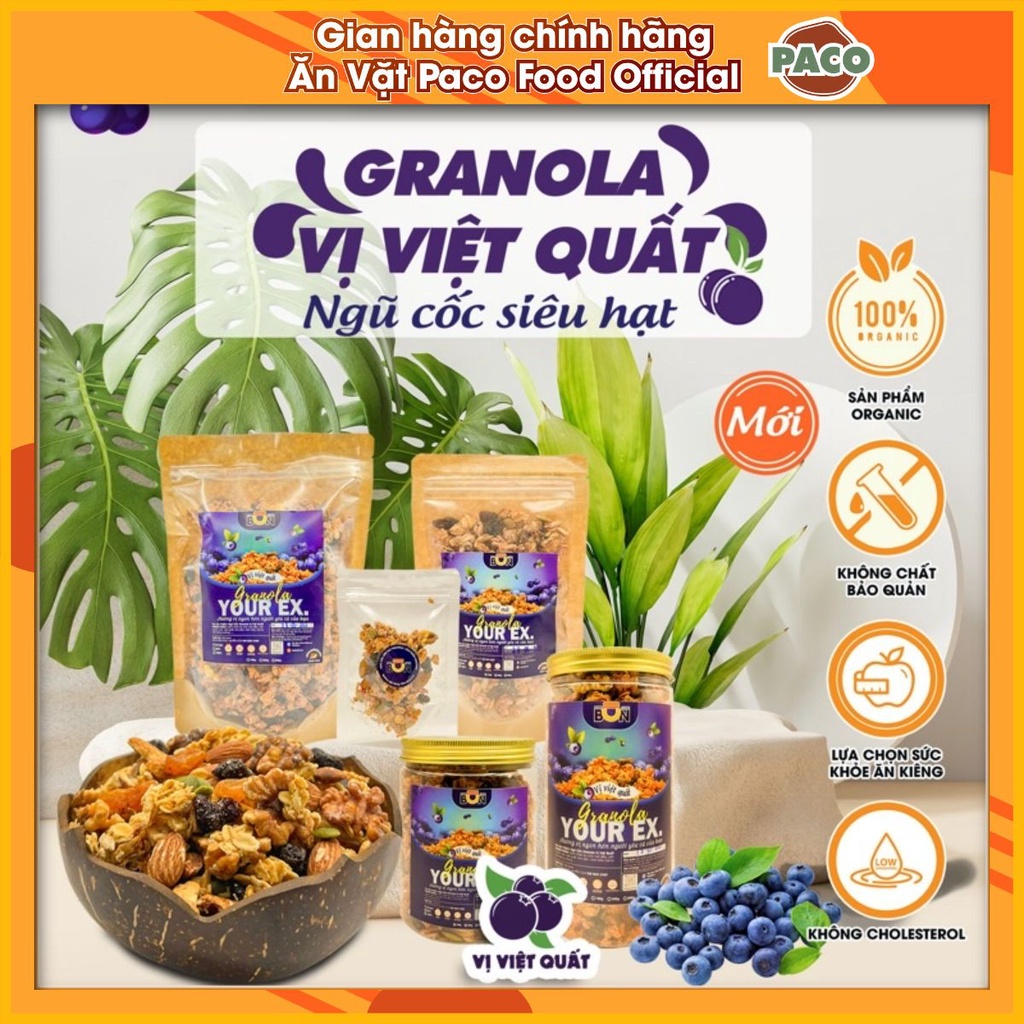 Granola việt quất ăn kiêng giảm cân ngũ cốc yến mạch 70% hạt và hoa quả - ảnh sản phẩm 1