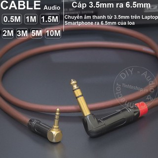 Dây 3.5 ra 6 ly stereo diy 2 đầu bẻ góc 0.5m đến 10m