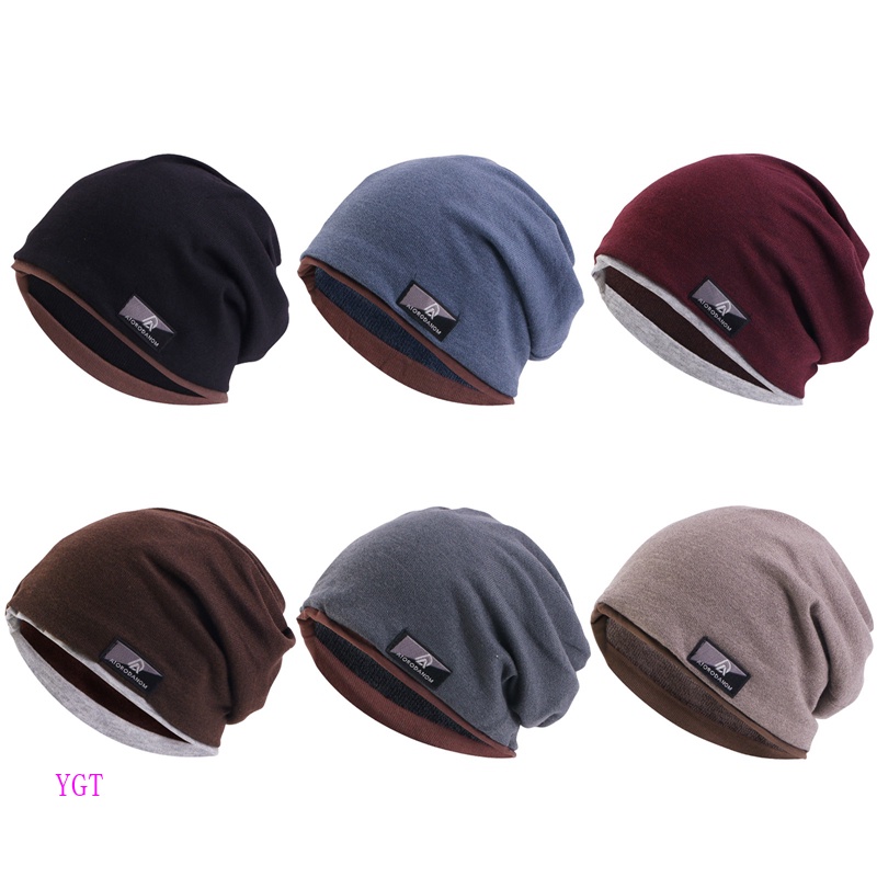 Ygt Mũ Len Trùm Đầu Màu Trơn Giữ Ấm Mùa Đông Phong Cách Hip hop Cho Nam Nữ