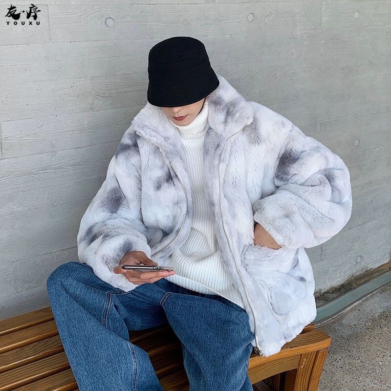 Áo Khoác Lông Sói Xám Lót Quả Trám