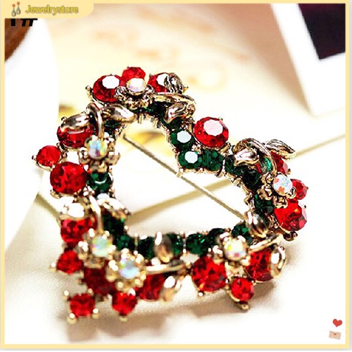 Trang Sức| Trâm Cài Áo Hình Cây Thông Giáng Sinh Bằng Hợp Kim Có Đính Đá