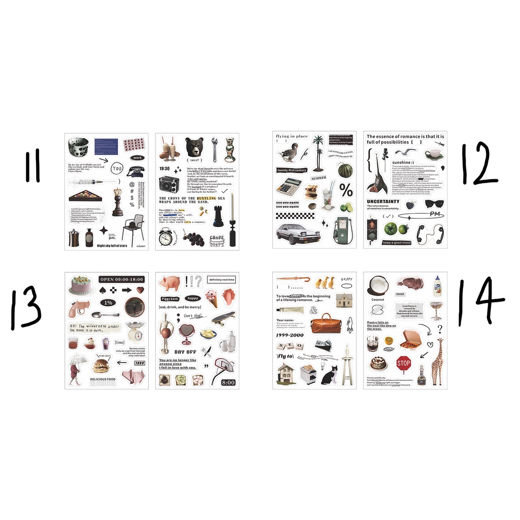 Sticker Dán Trang Trí Set 3 2 Tấm Modern Quote Papermore Deco Đồ Ăn