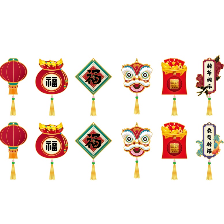 Hình Treo Tết, Tag Treo Tết Treo Cây Nhiều Mẫu .MẪU 3 - NHIỀU HỌA TIẾT