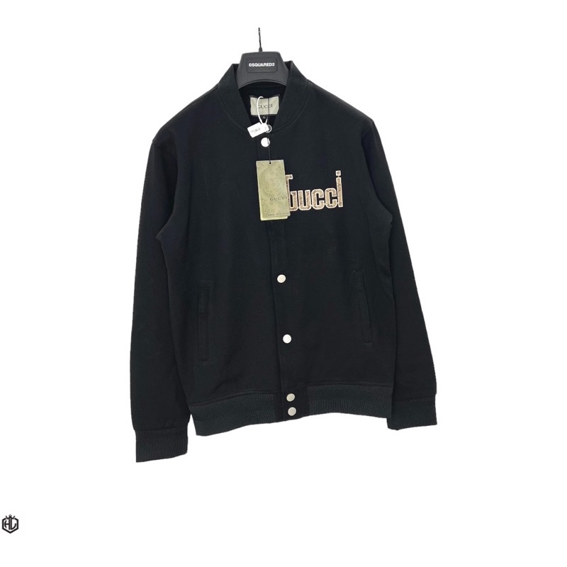 ❓Áo bomber gucci nam thêu chữ nét căng,bo áo chuẩn mũi chỉ đường kim.