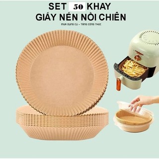 Set 50 giấy thâm dầu cho nồi chiên không dầu có hộp nhựa