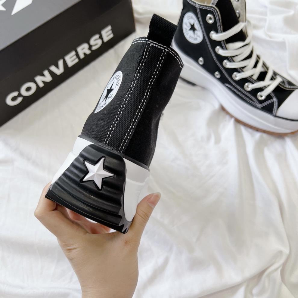 Giày thể thao Cv Run Star Hike Hi Black Hike High top CV.s cổ cao nam nữ độn đế,cv run cao cổ , đế răng cưa tặng kèm tất