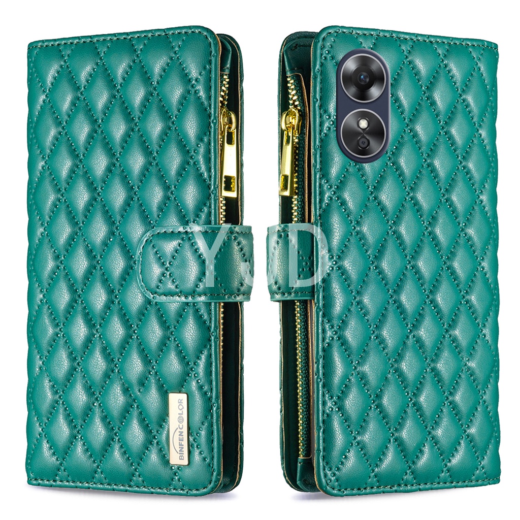 Ốp Điện Thoại Da Gập Có Dây Đeo Tay Chống Sốc Cho OPPO A17
