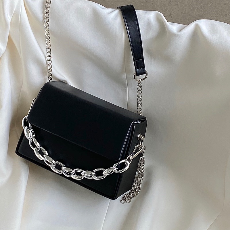 Túi xách nữ LEMONTHREE dáng vuông dây xích và dây đeo chéo phong cách trẻ trung phù hợp đi học đi làm đi chơi