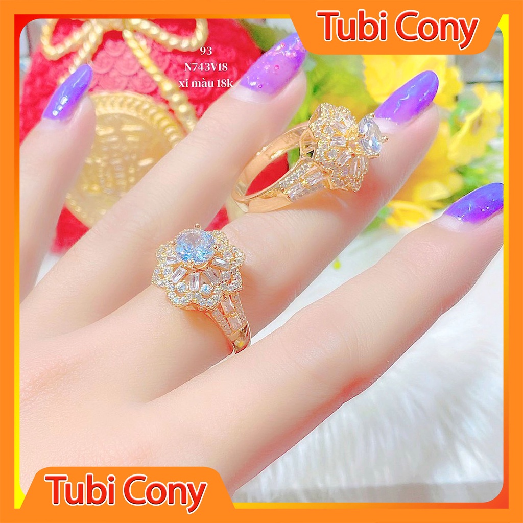 Nhẫn nữ mạ vàng 18 đính xoàn mẫu 93.0.33.01.311022