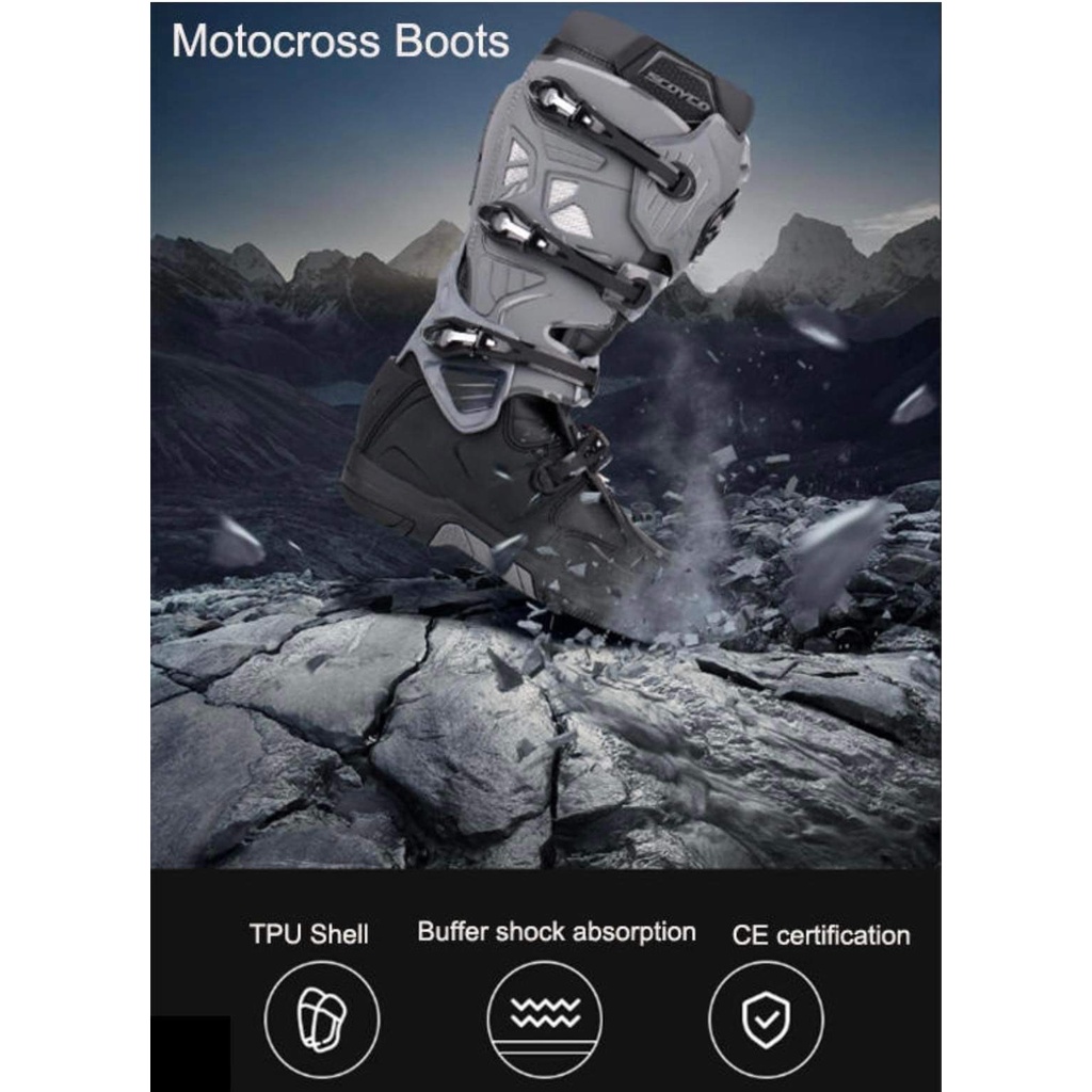 Giày bảo hộ xe máy chuyên nghiệp Motocross, giày cào cào Scoyco MBM004