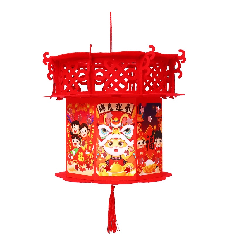 1 Lồng Đèn Giấy Thủ Công Có Thể Treo Trang Trí Nhà Cửa Dịp Năm Mới