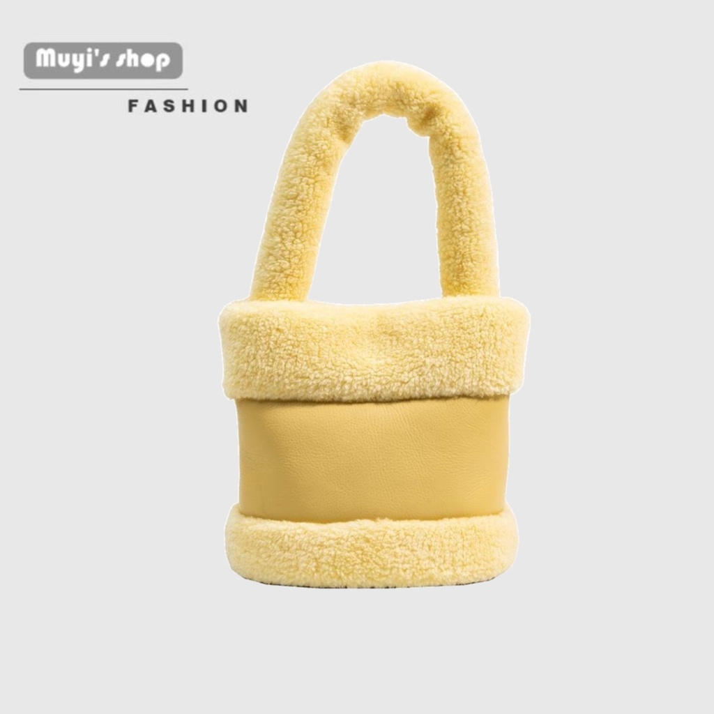 Túi Xách Tay Phối Lông Nhung Thời Trang Thu Đông Mới 2022