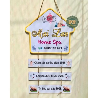 Bảng Gỗ - Decor - Bảng treo shop ngôi nhà + thanh treo Theo Yêu Cầu Treo Tường
