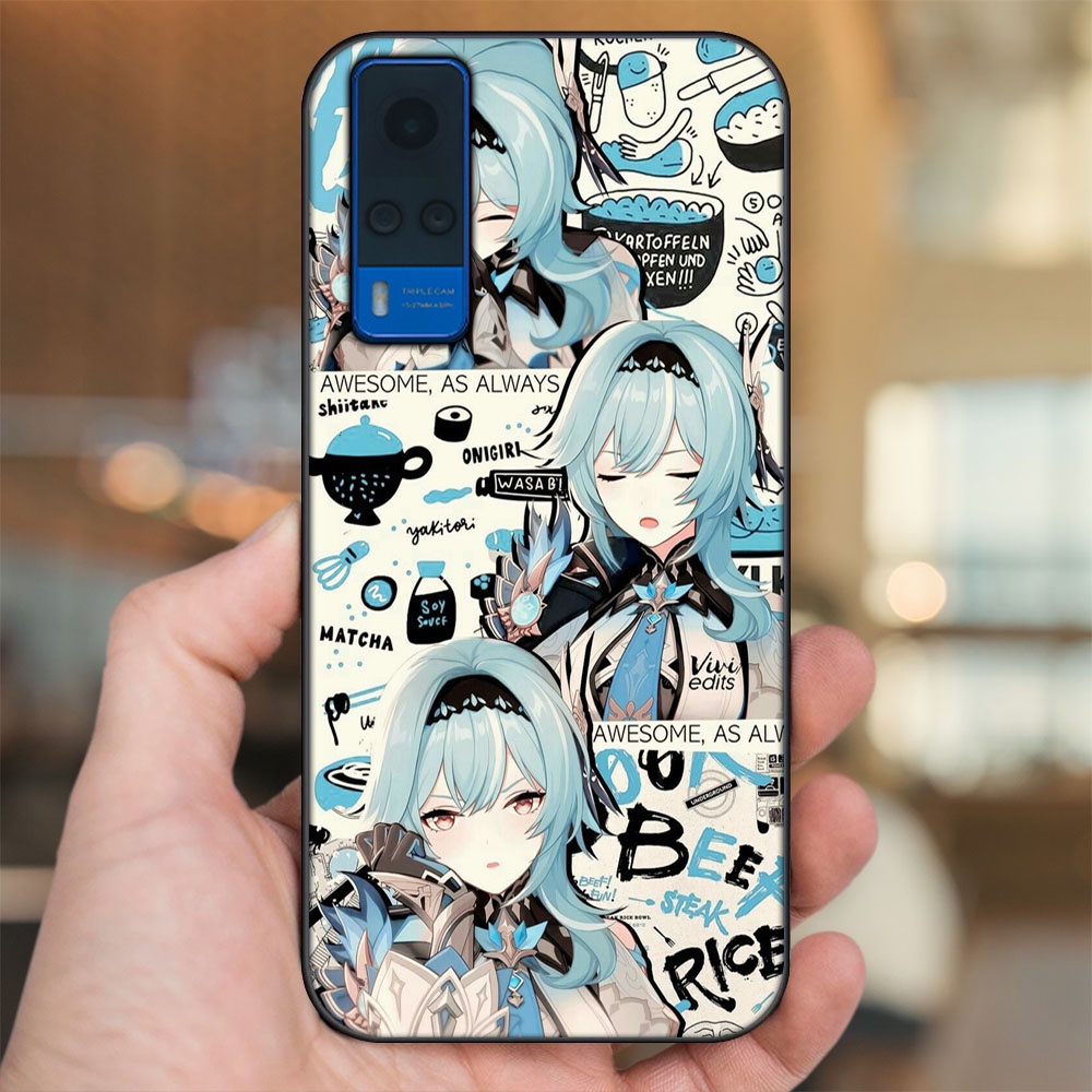 Ốp lưng Vivo Y51 2020, Y53s viền đen in hình Eula Genshin Impact