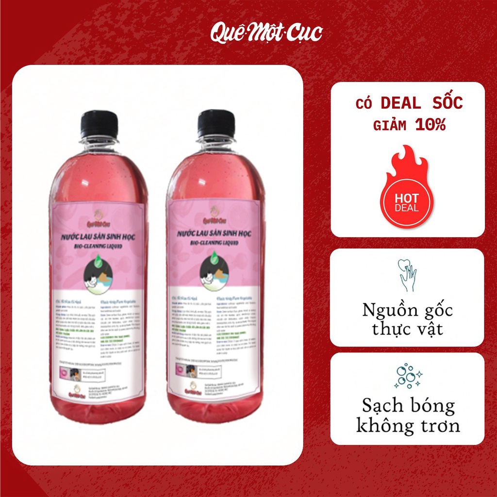 Nước lau sàn sinh học (CÓ ƯU ĐÃI),hữu cơ, an toàn cho da em bé, nhạy cảm QUÊ MỘT CỤC 1 LÍT