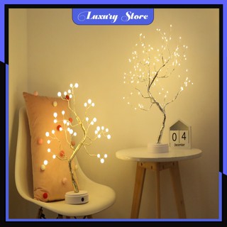 Đèn ngủ để bàn, đèn LED trang trí phòng ngủ hình cây decor (dùng Pin hoặc USB)