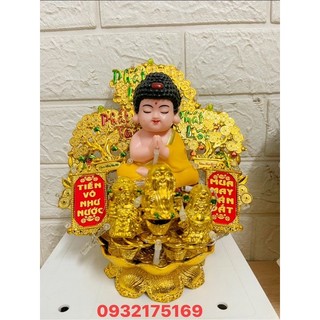 Tháp Phật A Di Đà size to ngự đế hoa sen thiền tán cây phước lộc có đèn