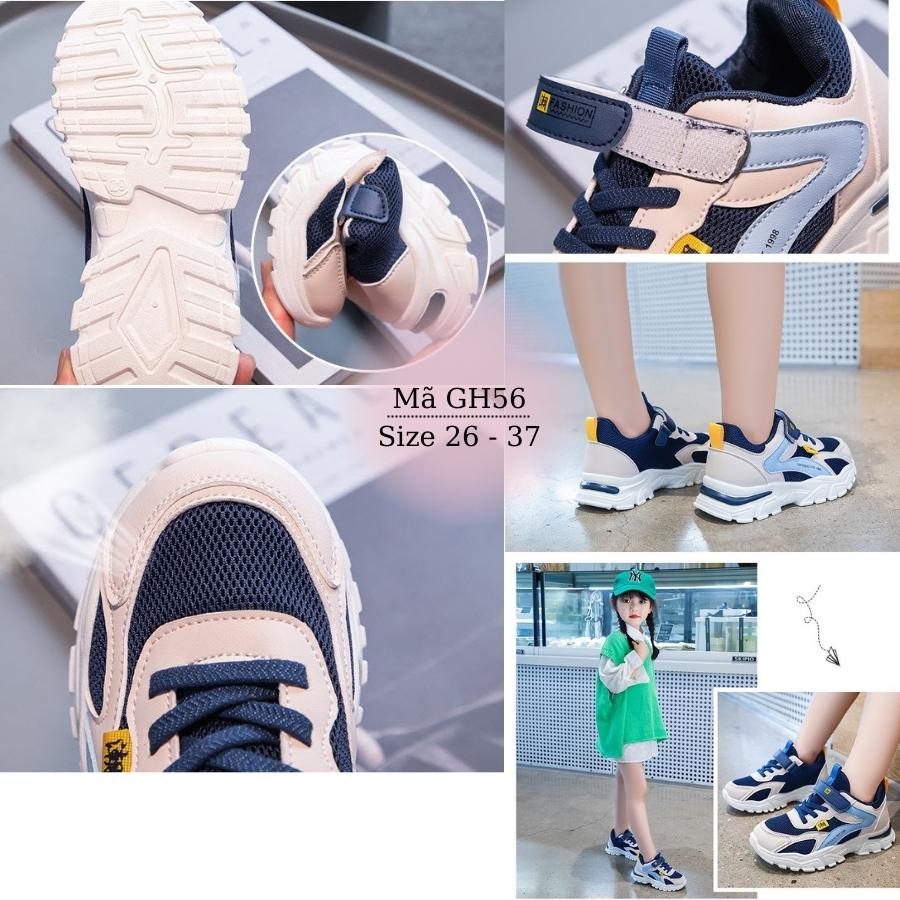 Giày thể thao bé trai êm nhẹ kháng khuẩn phong cách Hàn Quốc cho trẻ em học sinh 3 - 12 tuổi GH56