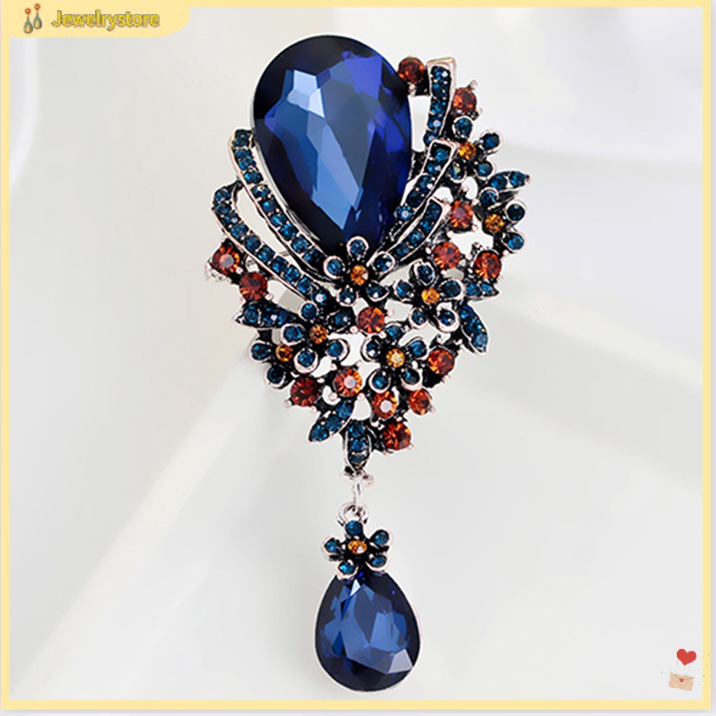 Ghim cài hình hoa đính đá thanh lịch sang trọng cho nữ jsm1