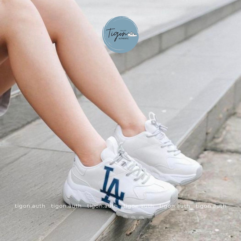 Giày thể thao nữ MLB LA Dodgers Sneaker Big Ball Chunky,  Giày thể thao trắng chính hãng Tigon.auth