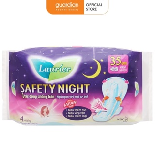 Băng vệ sinh ban đêm LAURIER SAFETY NIGHT siêu an toàn 4 miếng 35cm
