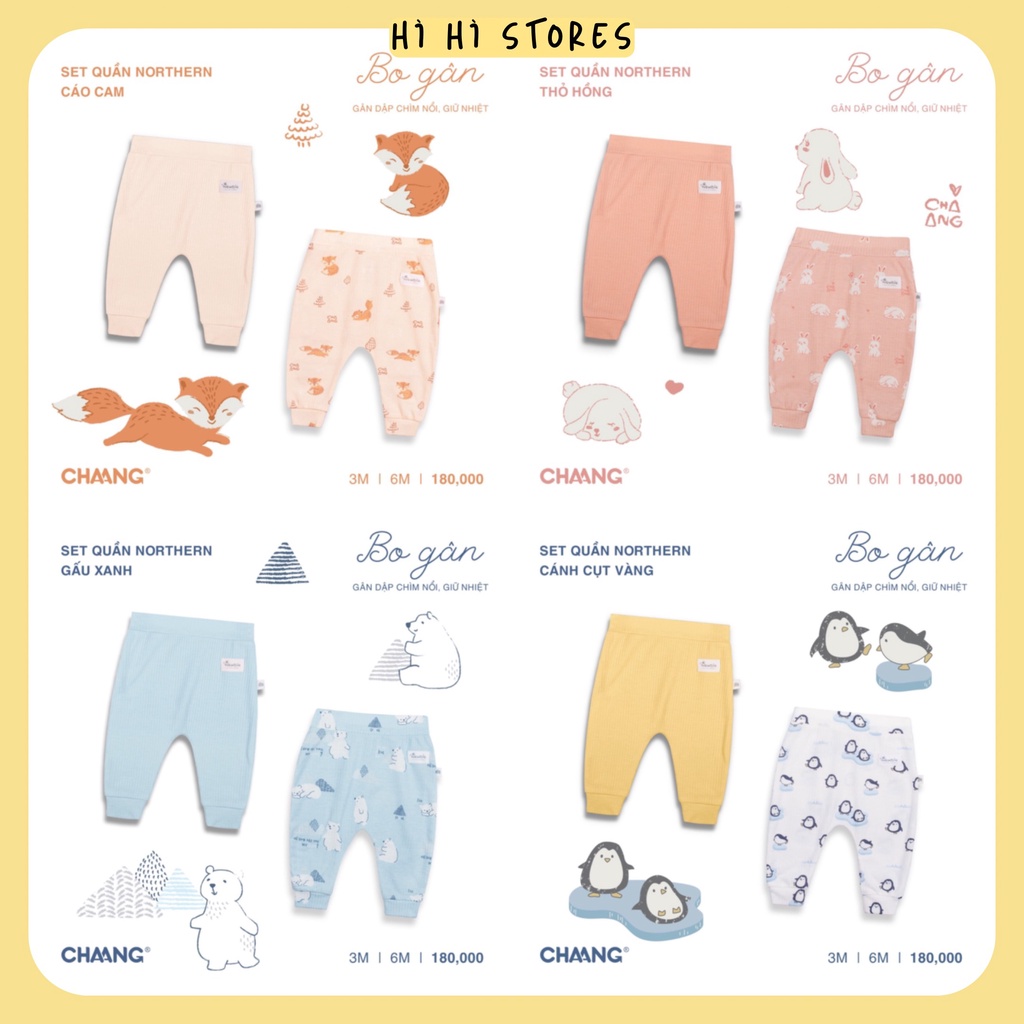 [ CHAANG NORTHERN ] Set 2 quần dài cho bé sơ sinh AW22