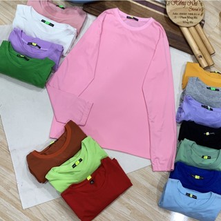 Áo Thun Tay Dài Trơn Long Tee Ulzzang Unisex Dáng Rộng Nam Nữ Màu Hồng Tươi - MM